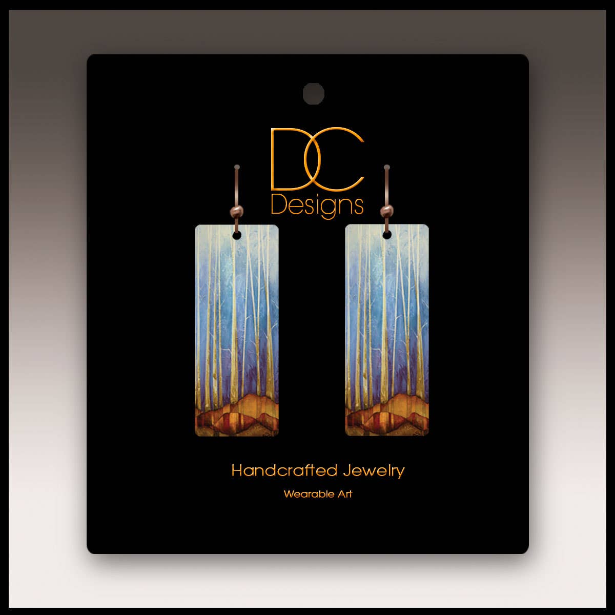 Cool Forest Rectangle Handmade Earrings