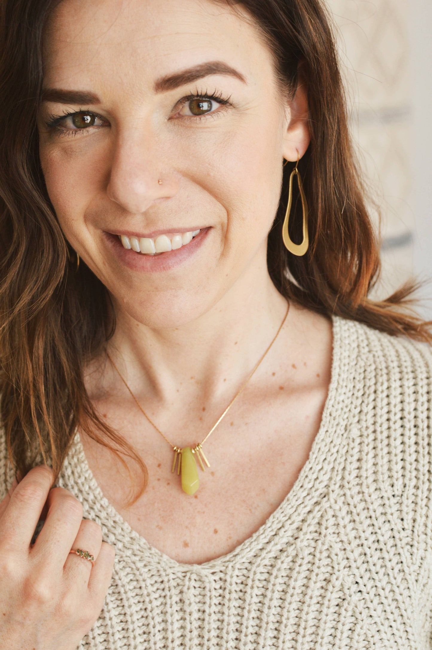 Mabel Necklace w/ Olive Jade