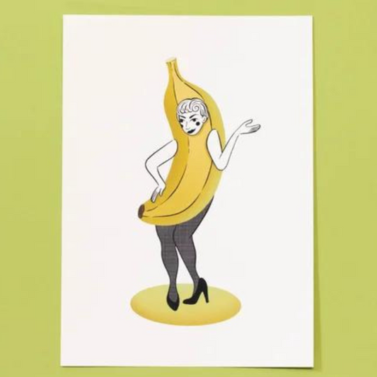 Fruity Pin Up Art Print - Banana