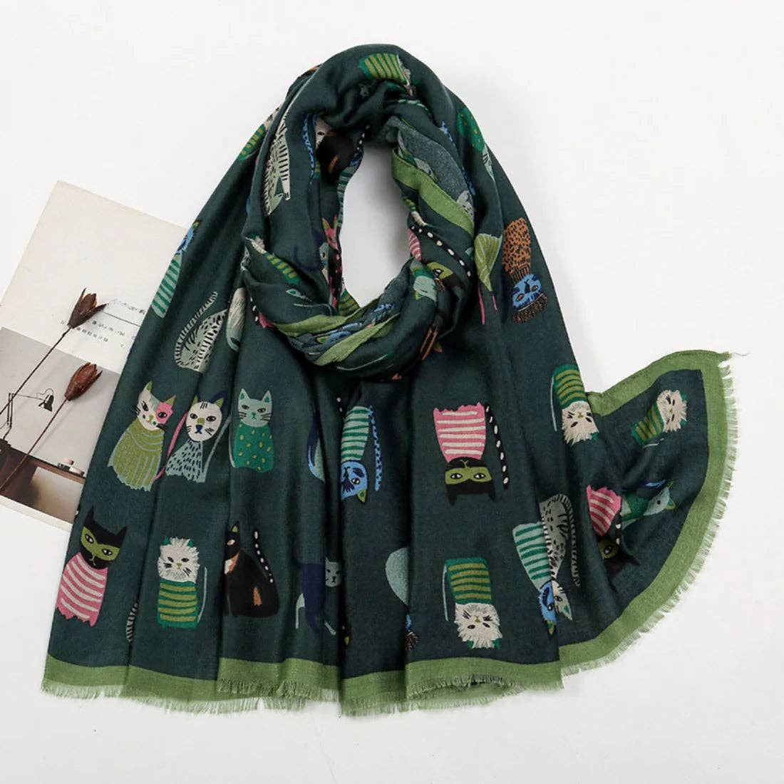 Scarvii - Cute Cartoon Cat Pattern Scarf