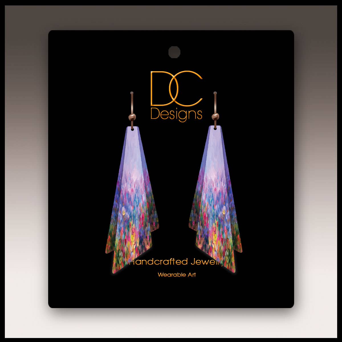 Rainbow Abstract Floral Wing Handmade Earrings