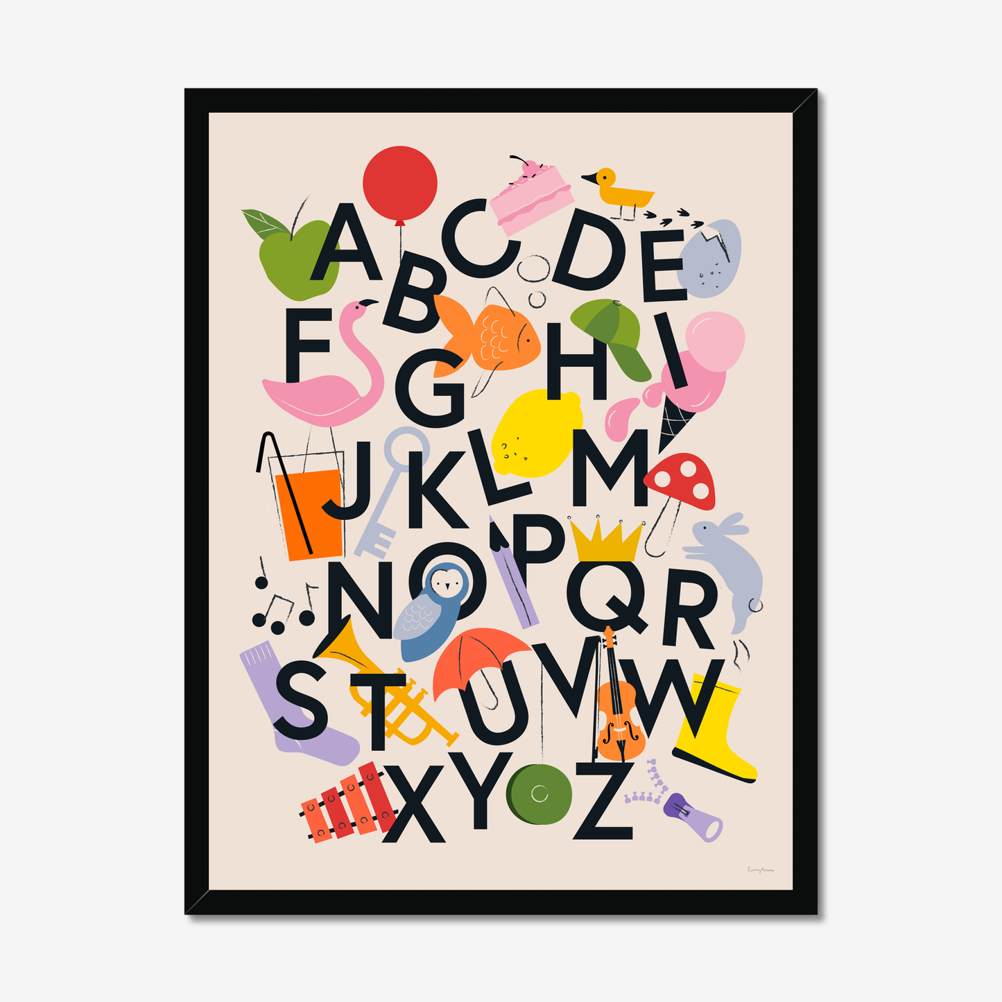 Favourite Things Alphabet Fine Art Print