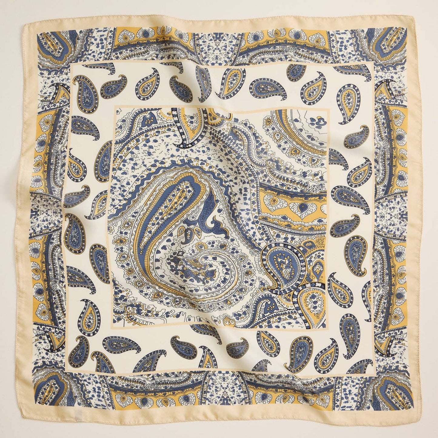 Boho Chic Paisley Lightweight Silk-Feel Square Scarf