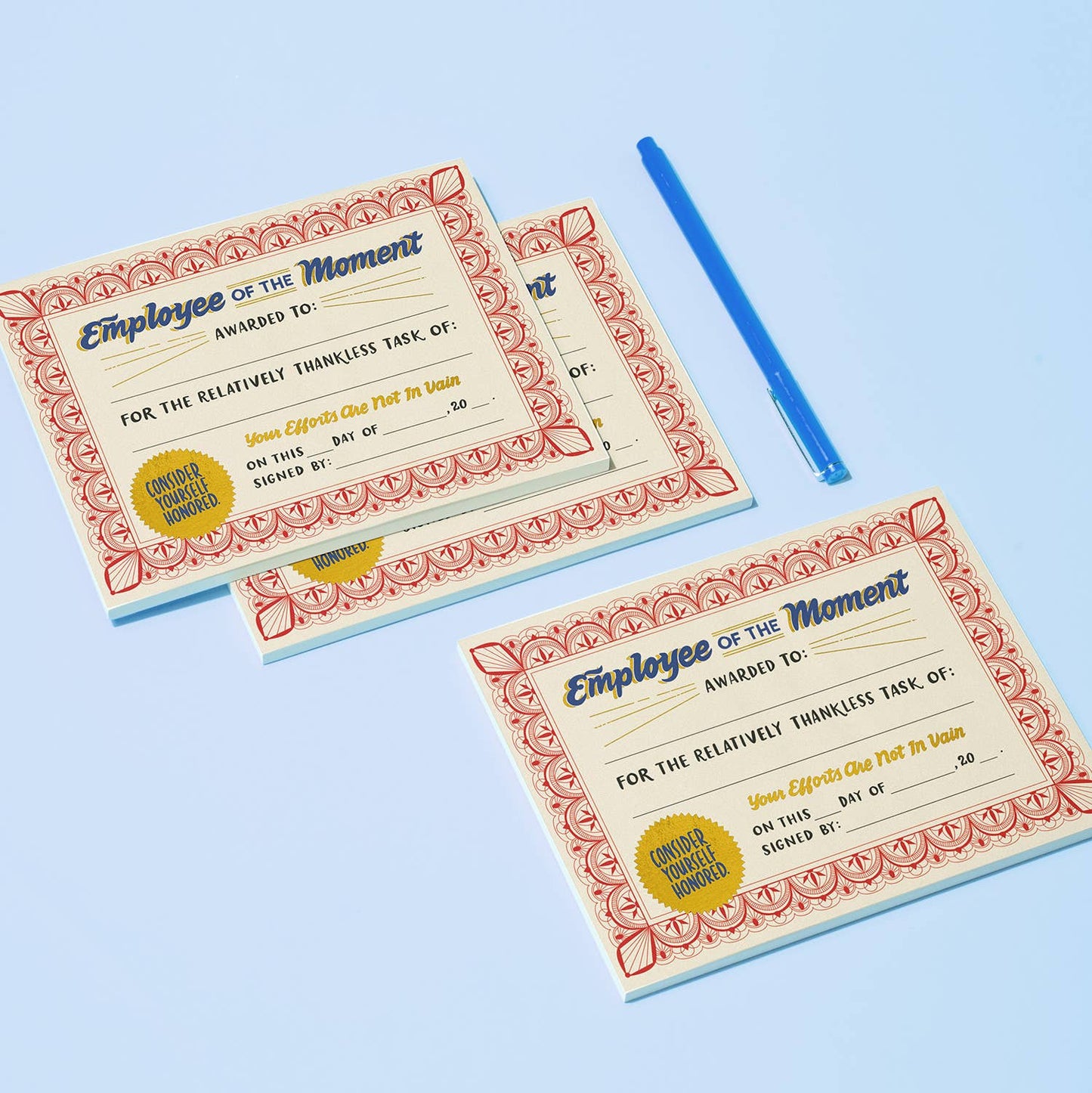 Employee of the Moment Certificate Notepad (Refresh)