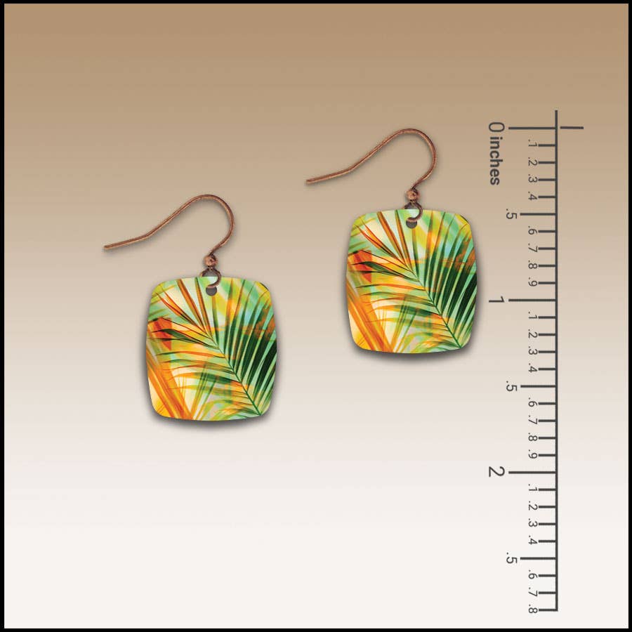Gilded Tropical Button Drop Handmade Earrings
