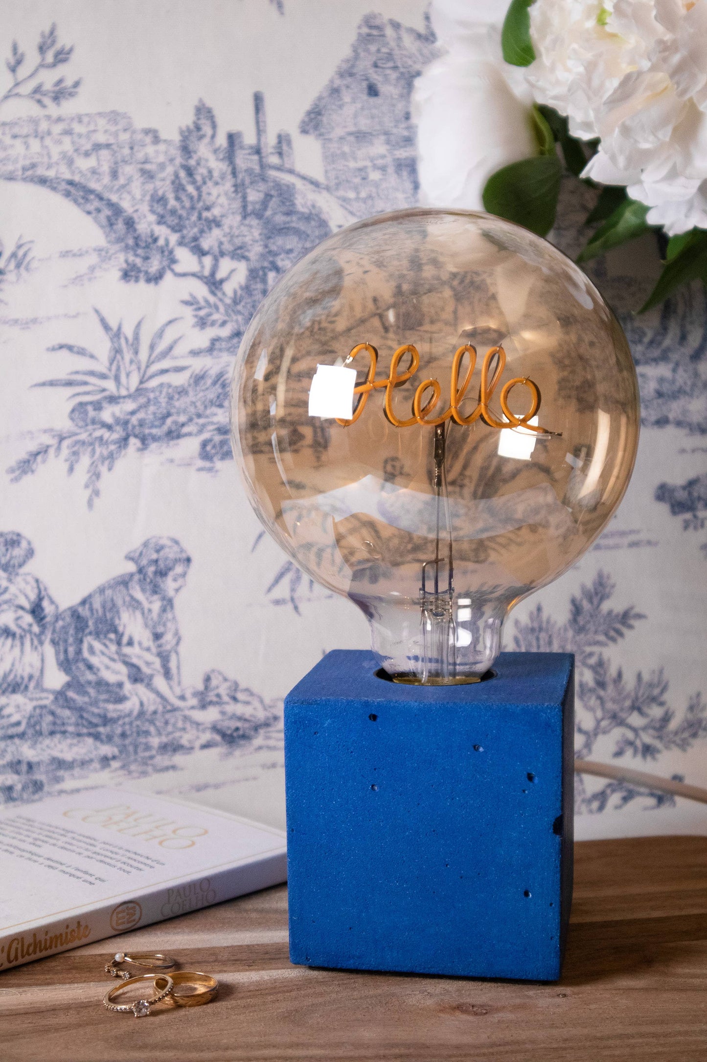 Cube Lamp - Petrol Blue Concrete