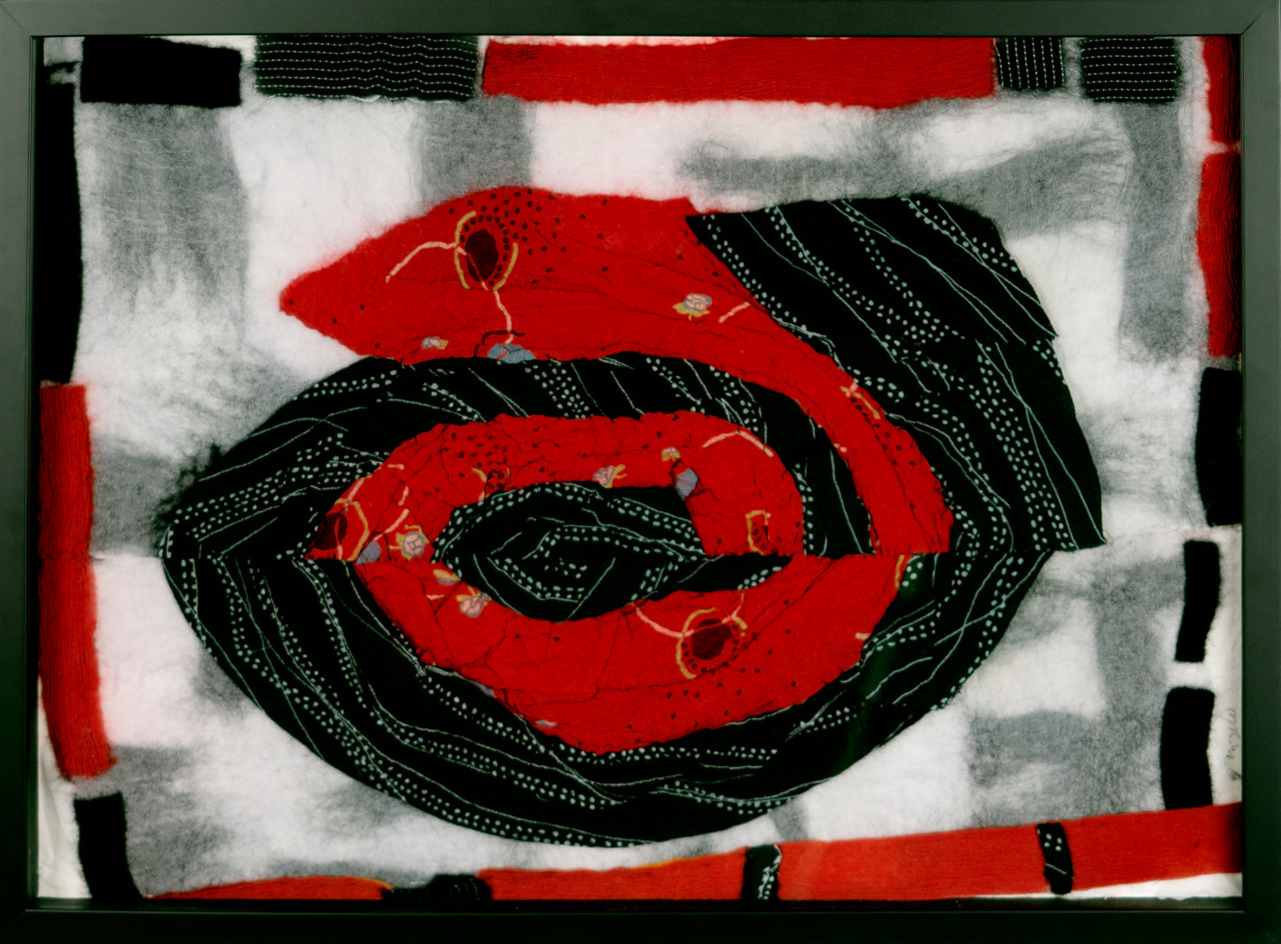 Embrace the Protector, 22" x 17", Felted wool and silk by Jennifer Angelo