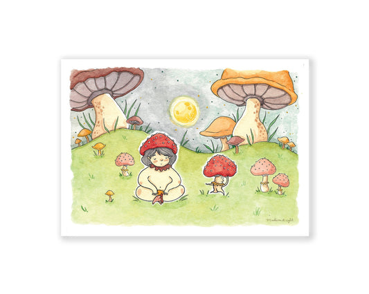 Mushroom Sprites Art print 5x7