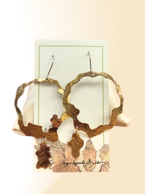 Brass Coffee Ring earrings by A.H. Szabo Designs