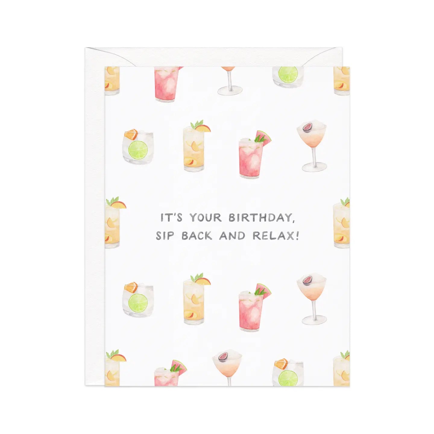Sip Back And Relax - Cocktail Pun Birthday Card