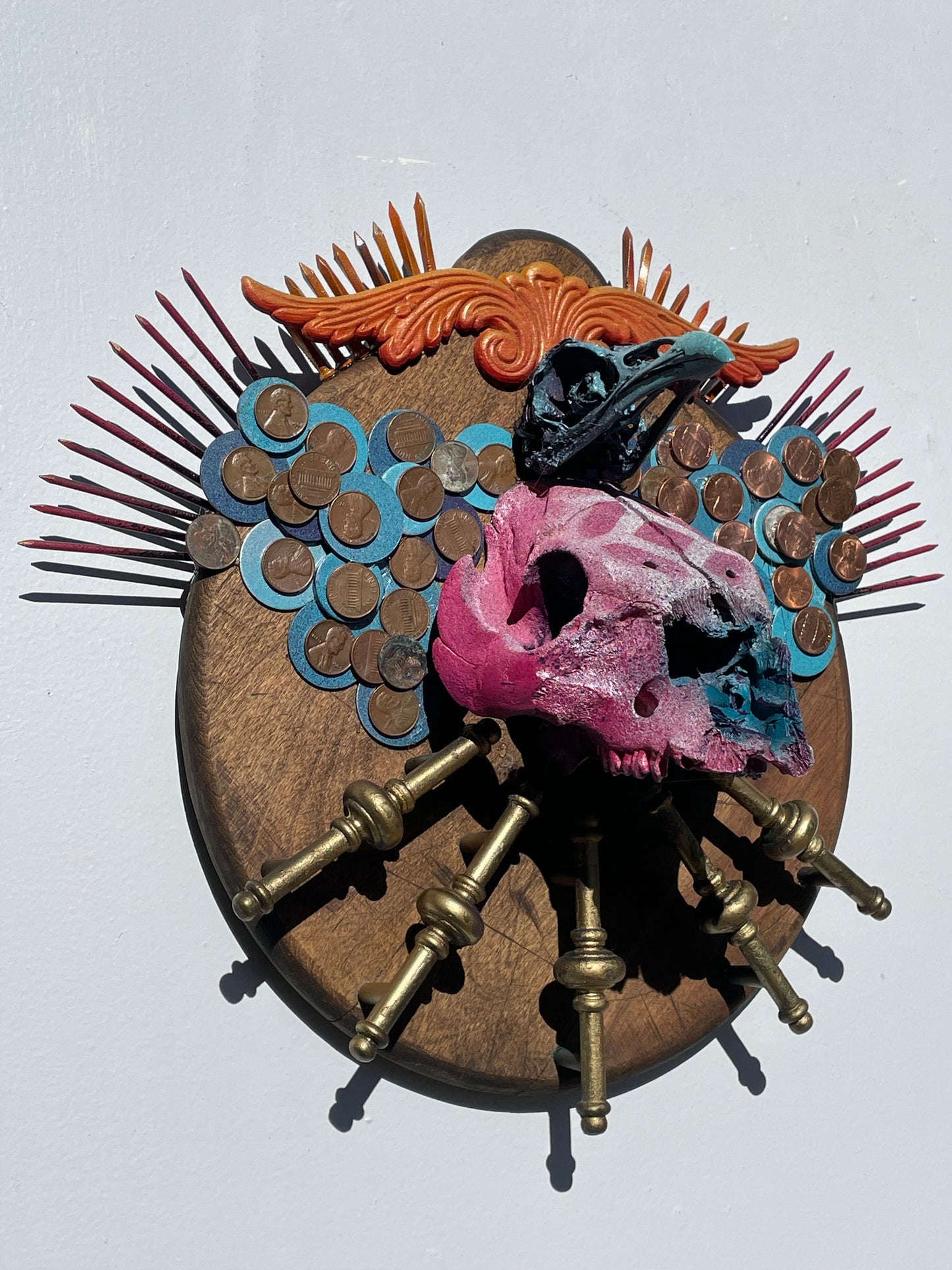 Pixiu 12" x 16" x 6" wood bone metal paint by Benjamin J Floeter