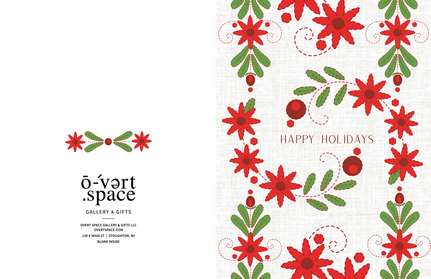 Happy Holidays Embroidery Greeting Card