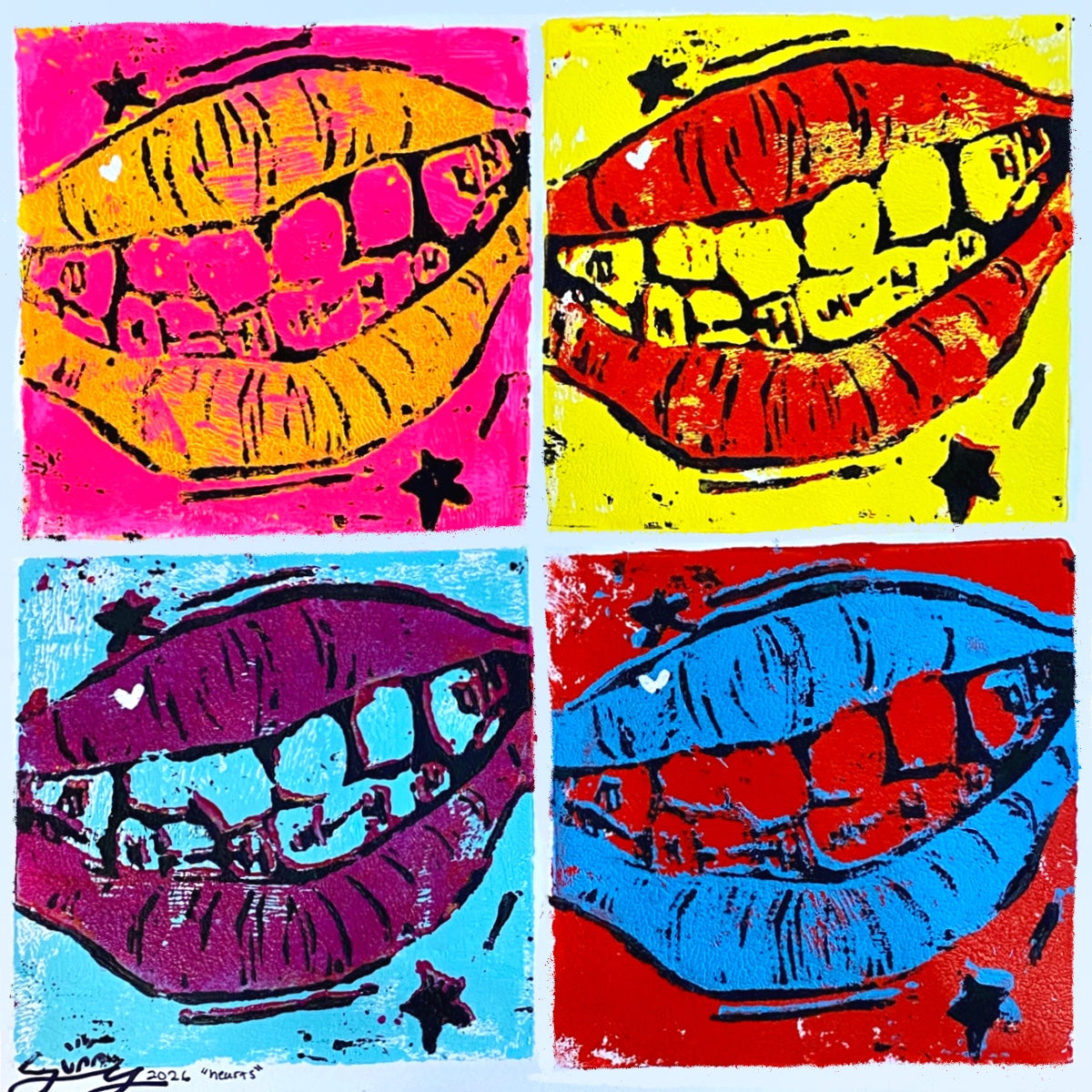 "Pop Art Lips" 4 x 4 Art Print