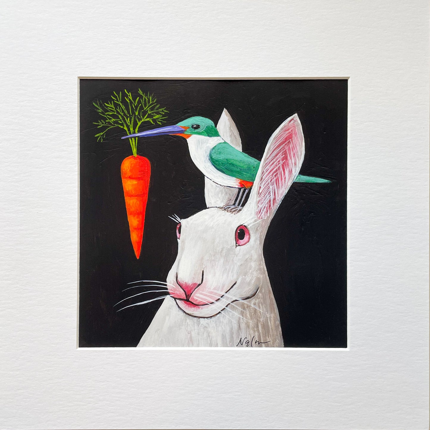 Bunny Fisher Art Print by Janet Nelson