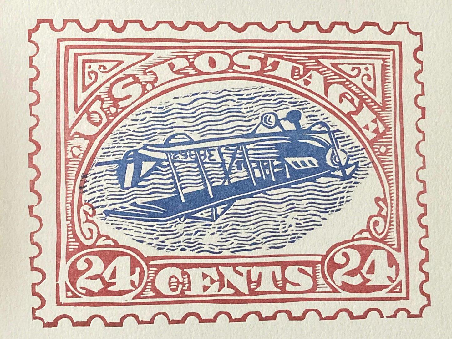 Inverted Jenny - Letter Press Art Print