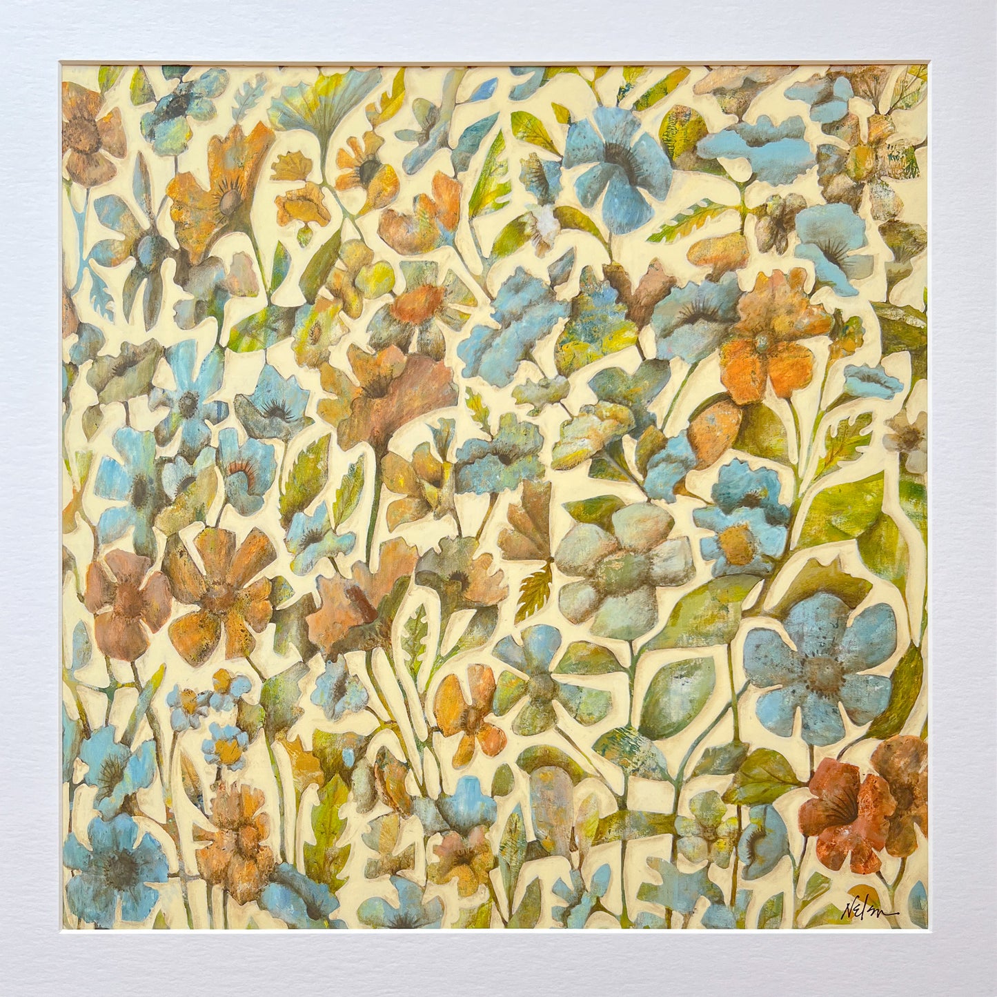 Muted Floral Art Print by Janet Nelson