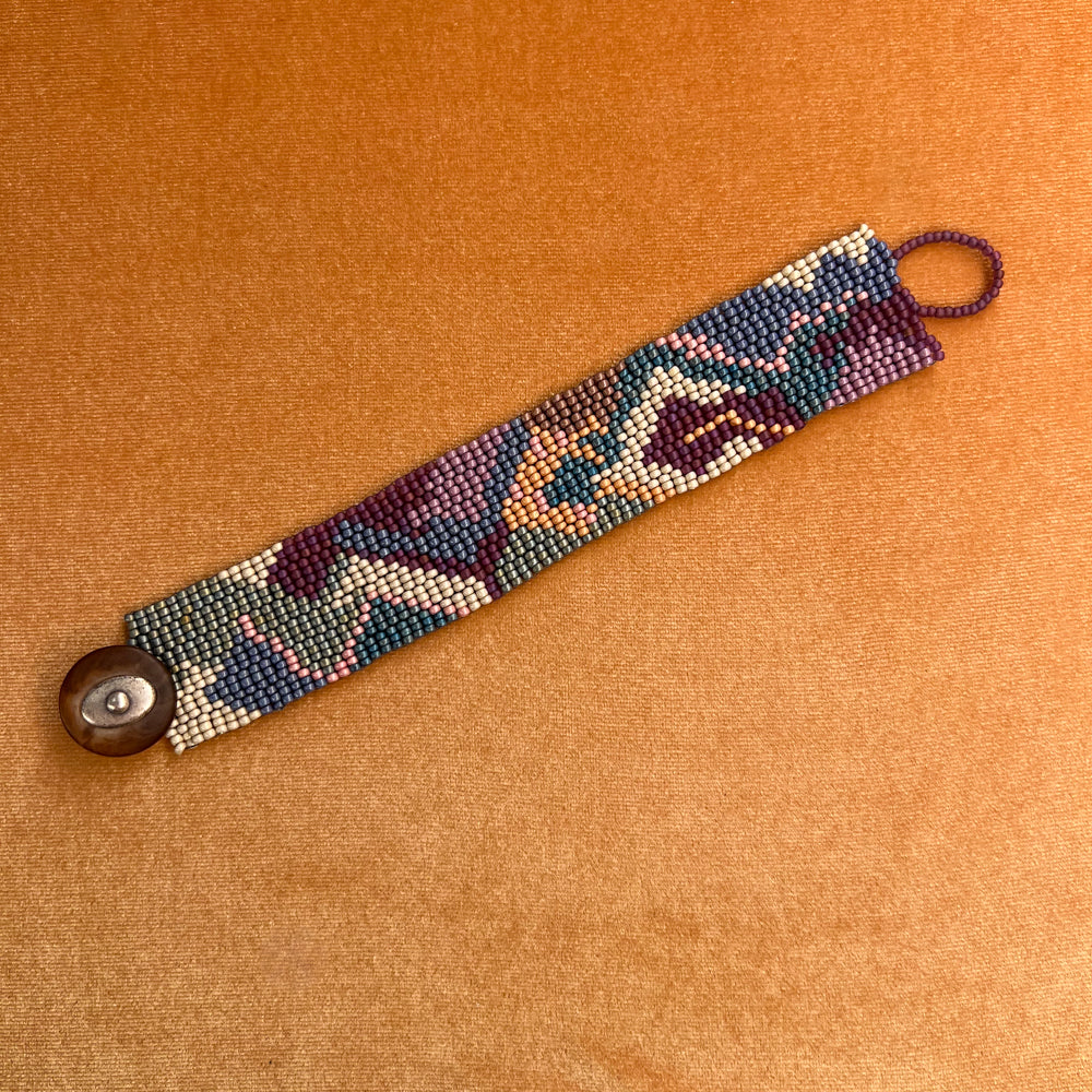 Mauve Abstract Beaded Bracelets by Elaine Sharp