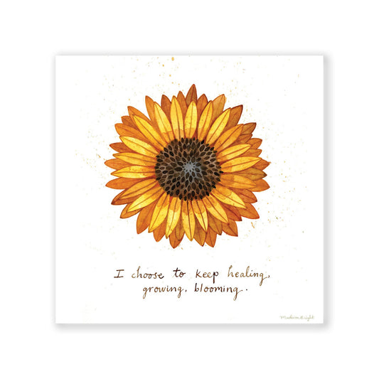 Healing, Growing, Blooming Sunflower Art Print 6x6