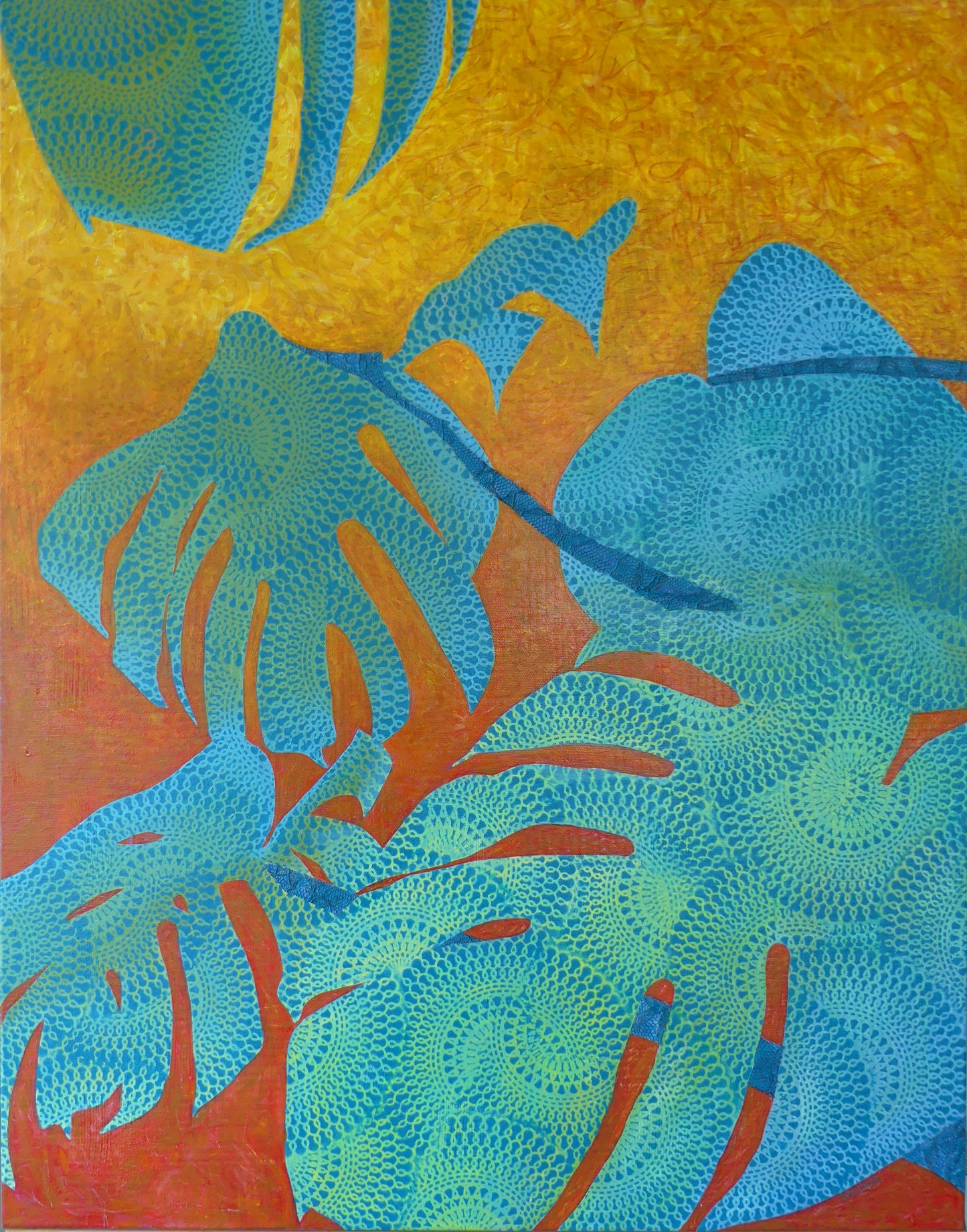 Organic Matters, 24" x 30", Acrylic on canvas by Catherine Recker