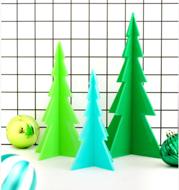 Green and Teal Acrylic Tree Christmas Decor