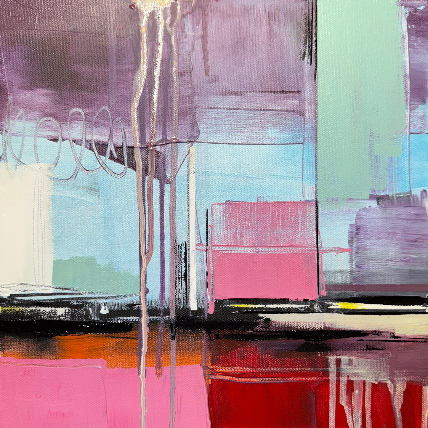 Abstract Landscape 1, 12" x 12", Acrylic on canvas by Dave Watkins