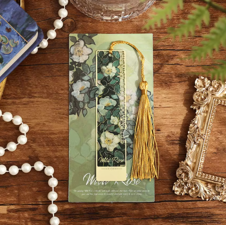Wild Rose Metal Bookmark