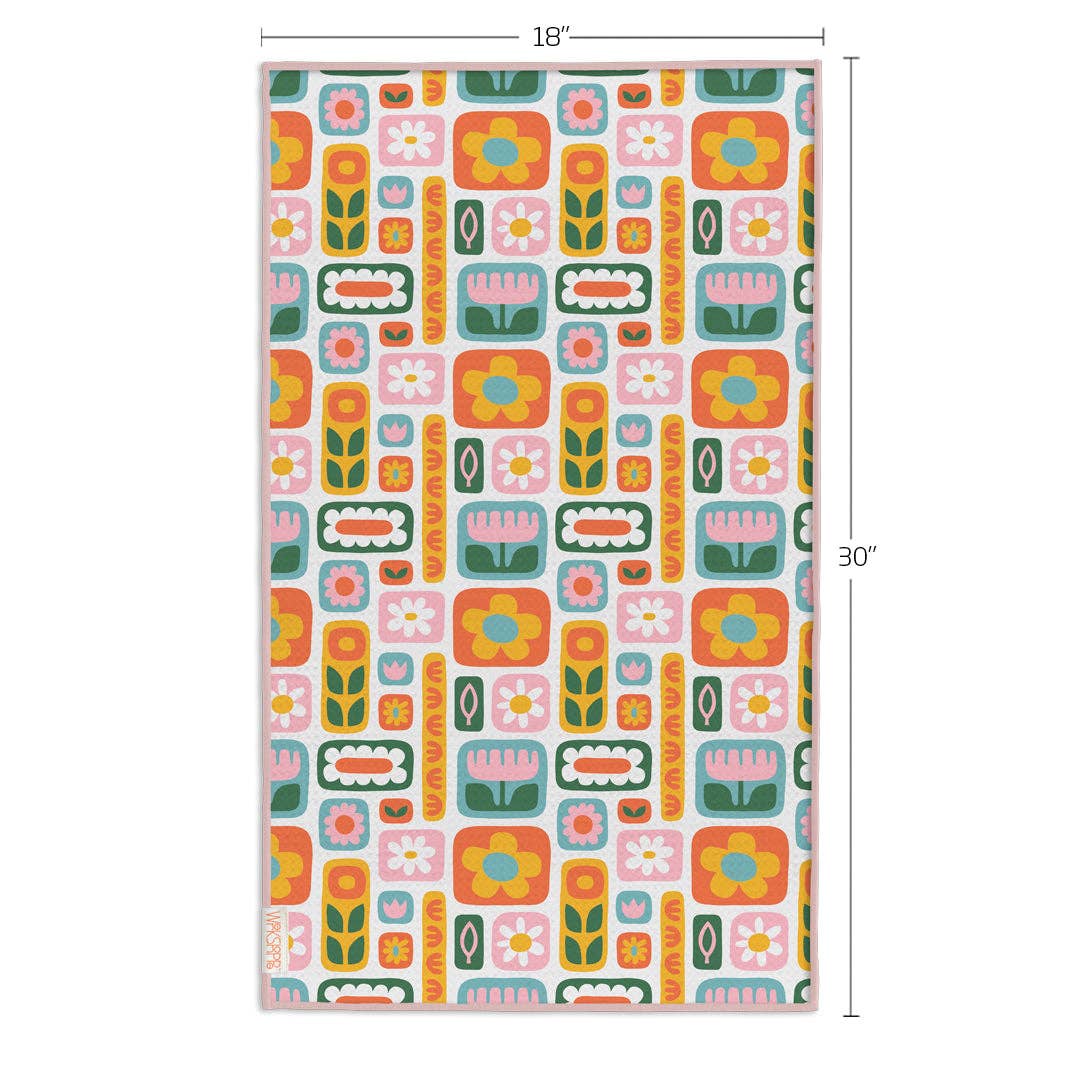 Daisies & Rainbows Microfiber Kitchen Towel