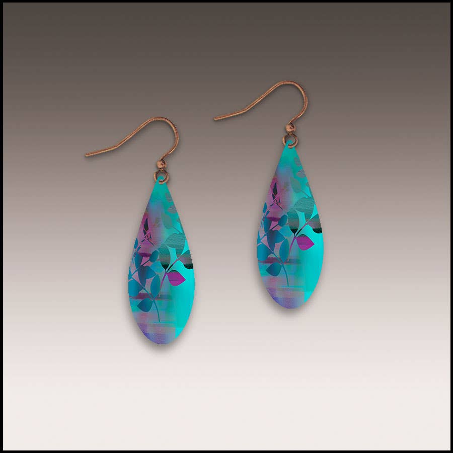 Cotton Candy Foliage Dew Drop Handmade Earrings