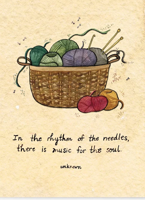 The Rhythm of the Needles - Knitting Greeting Card