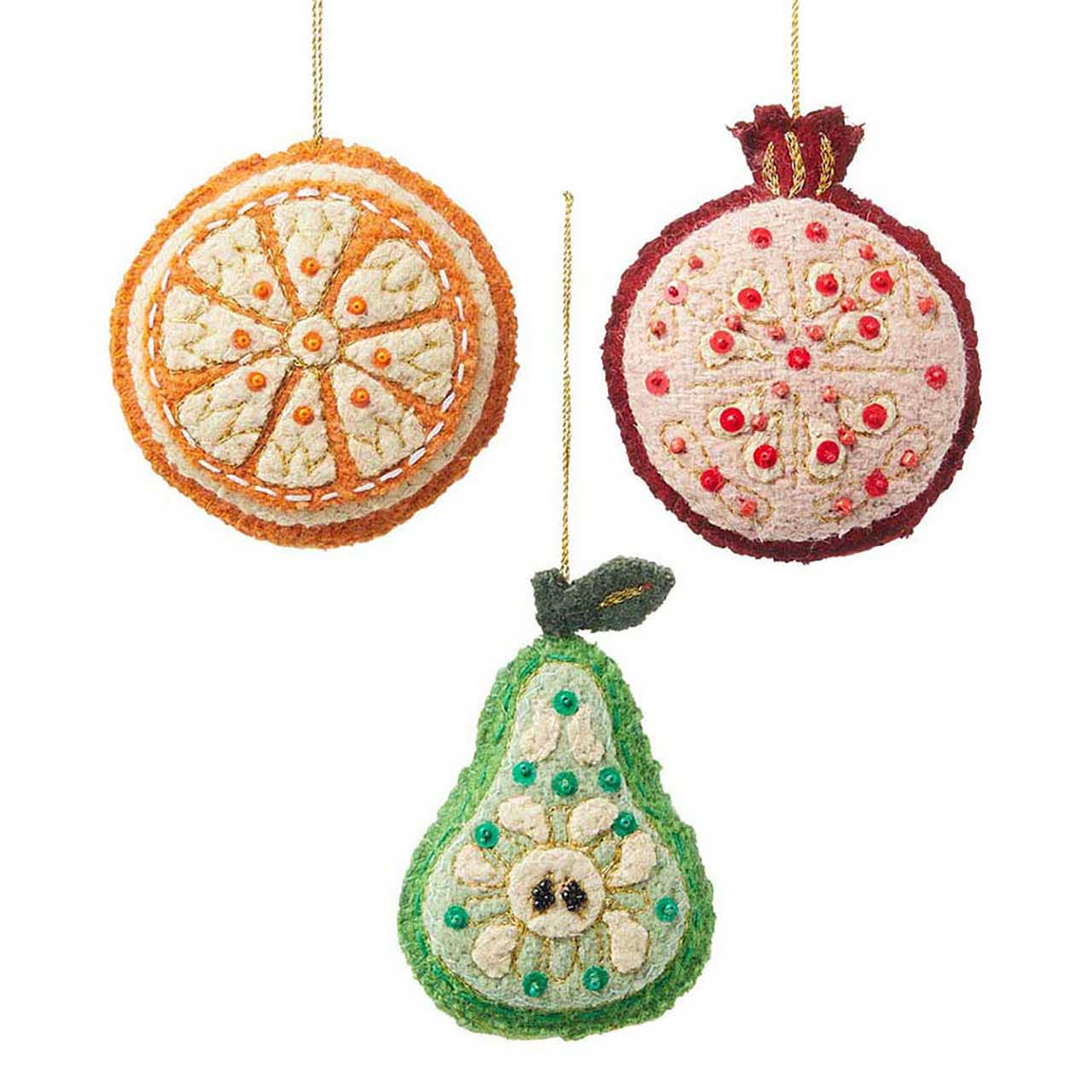 Sparkle Spice Fruit Ornament