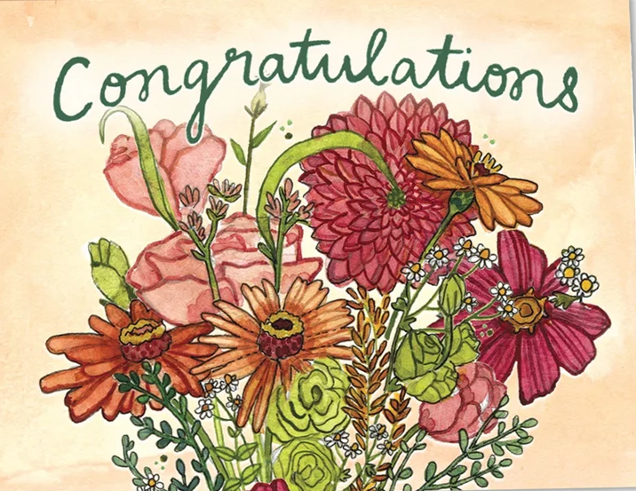 Congratulations bouquet greeting card
