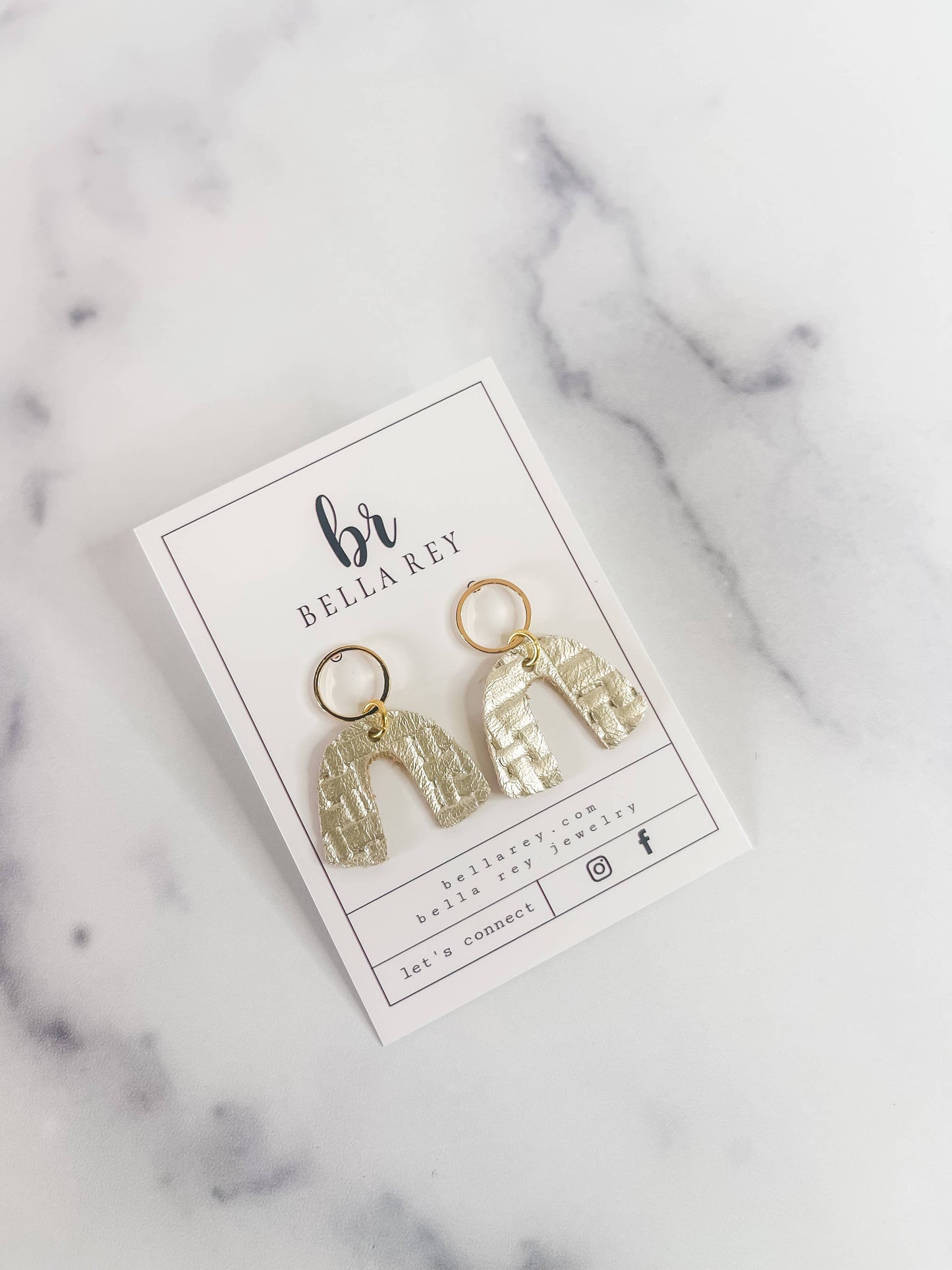 The Brynleigh Mini Leather Earrings - Gold