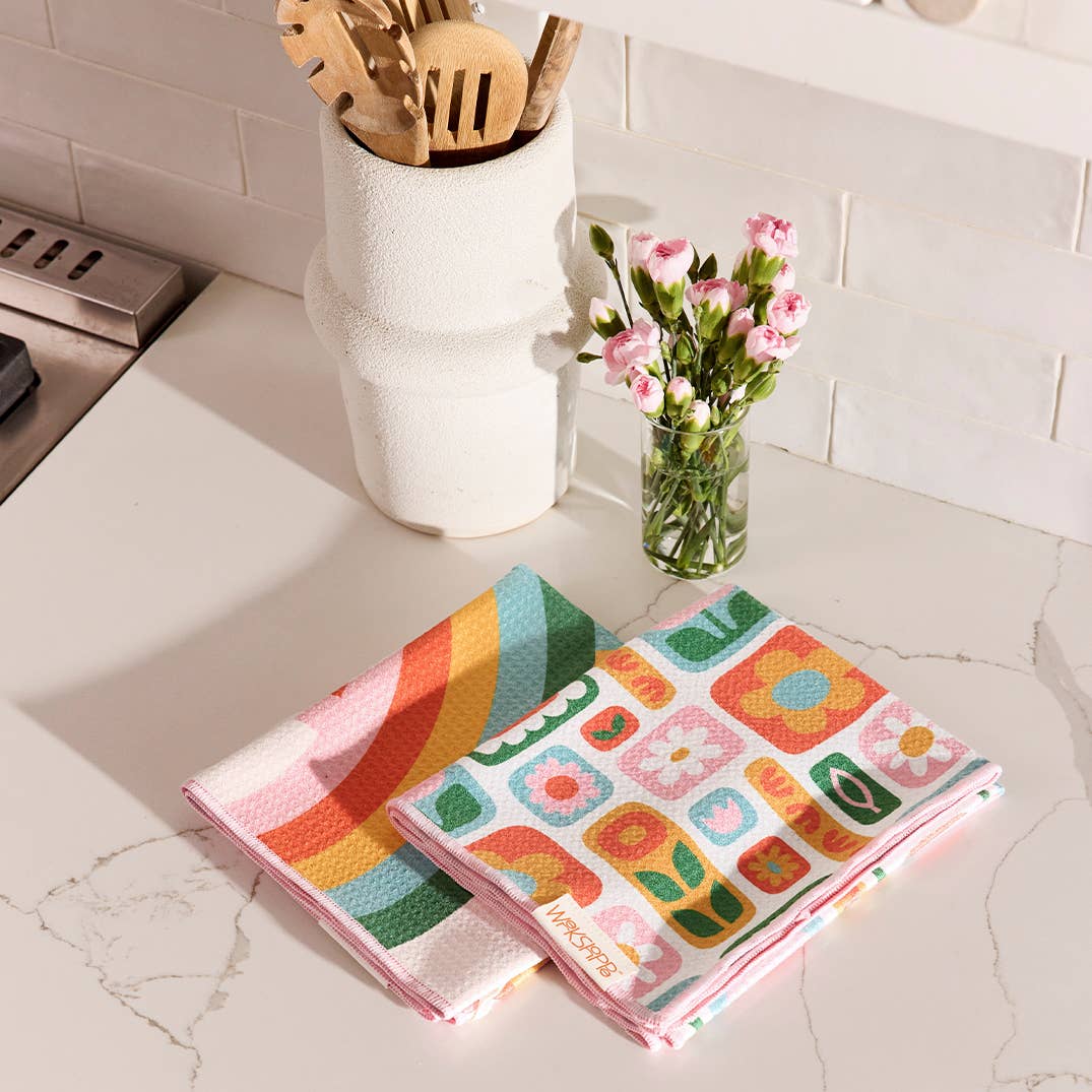 Daisies & Rainbows Microfiber Kitchen Towel