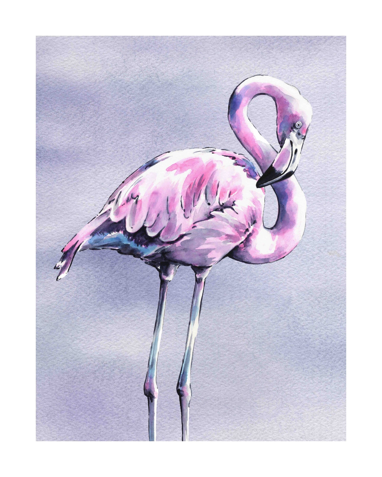 Forward Flamingo art print by Emily Marie