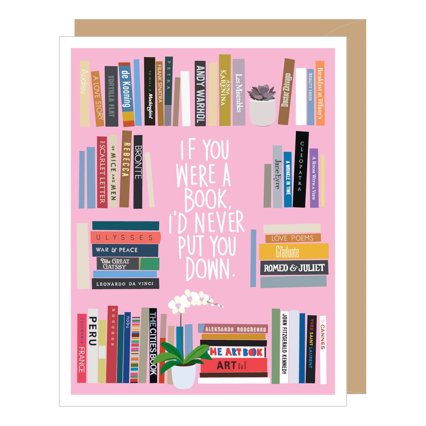 Bookshelf Valentine's Day Card