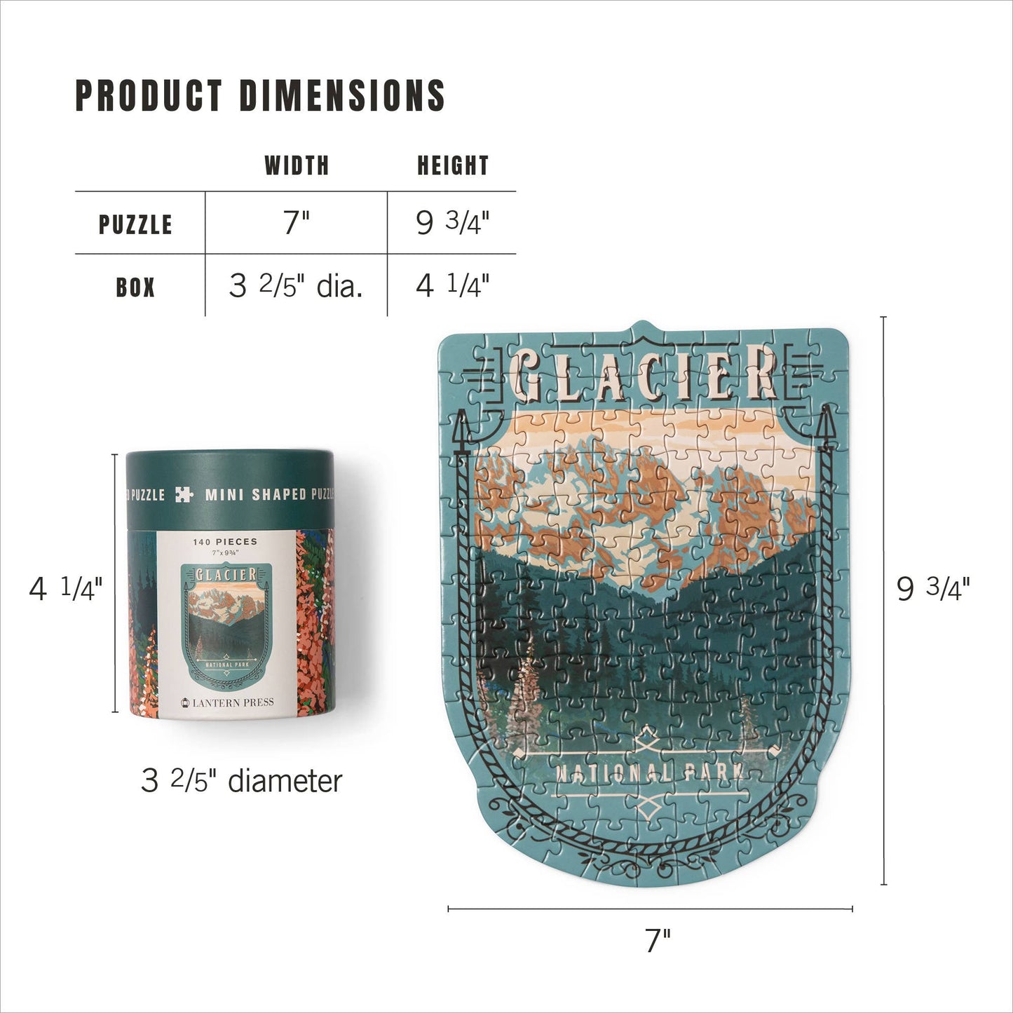 Glacier - Mini Puzzle, Protect Our National Parks
