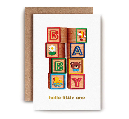 Baby Blocks New Baby Card | Gender Neutral Baby Card