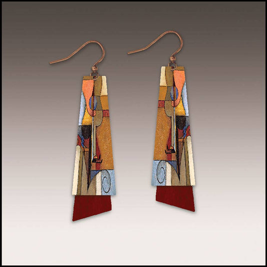 Guitar Fine Art Flutter Multilayer Earrings