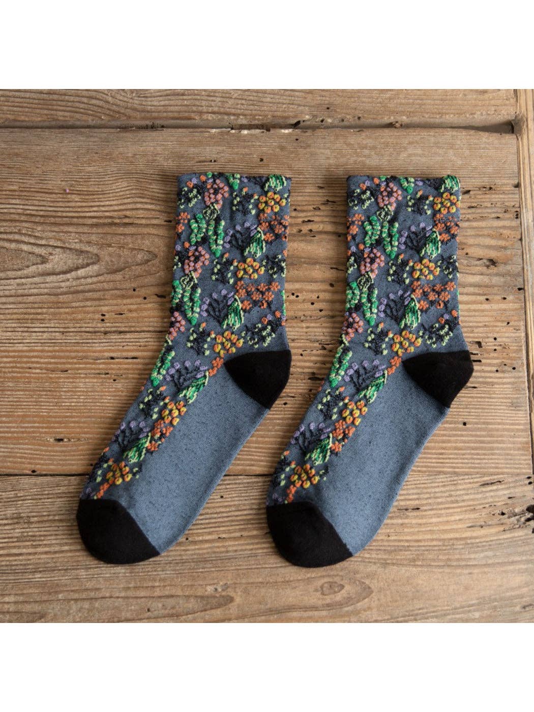 Rufia - Wild Bloom Texture Crew Socks