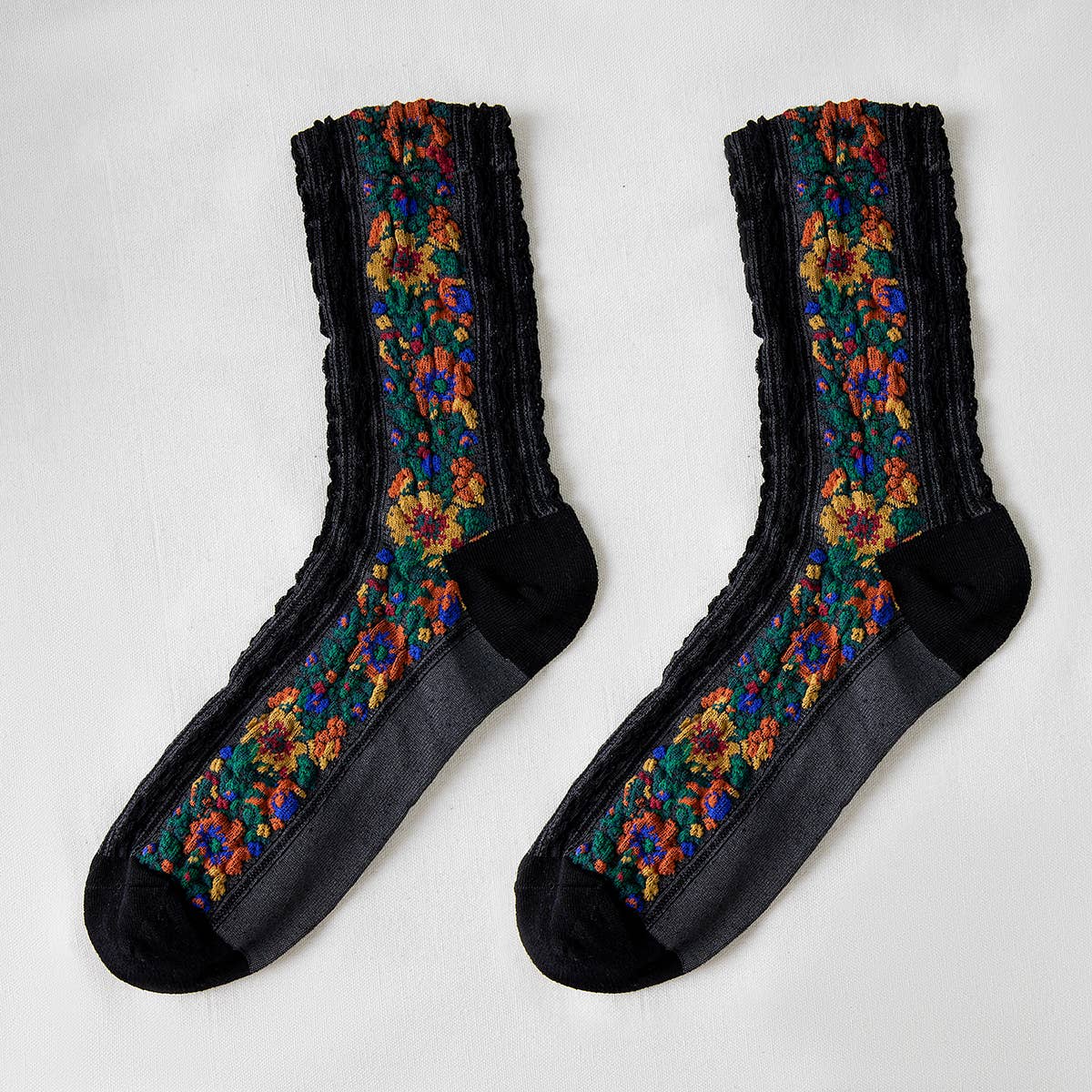 Rufia - Vintage Floral Print Summer Socks