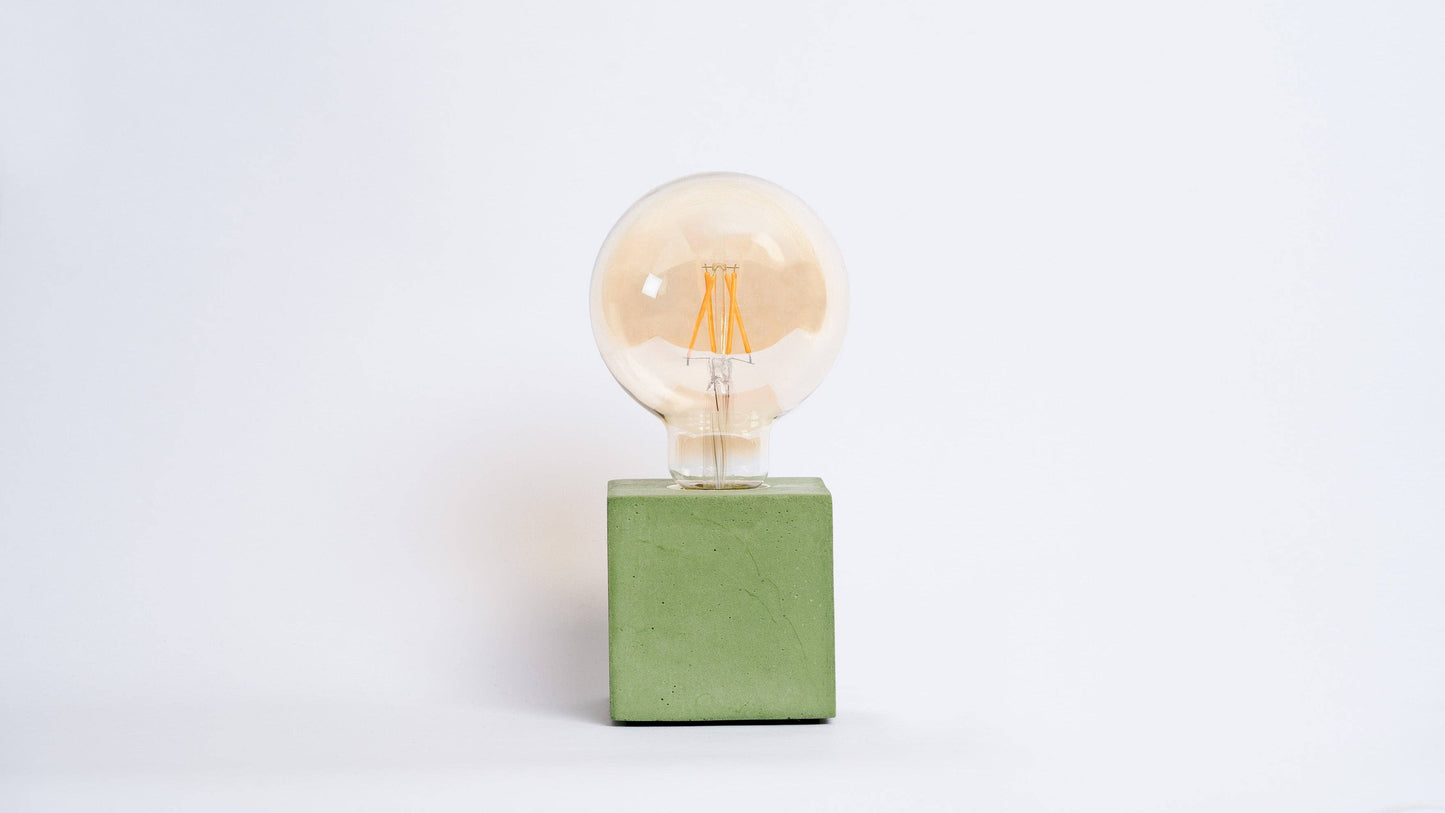 Cube Lamp - Green Concrete