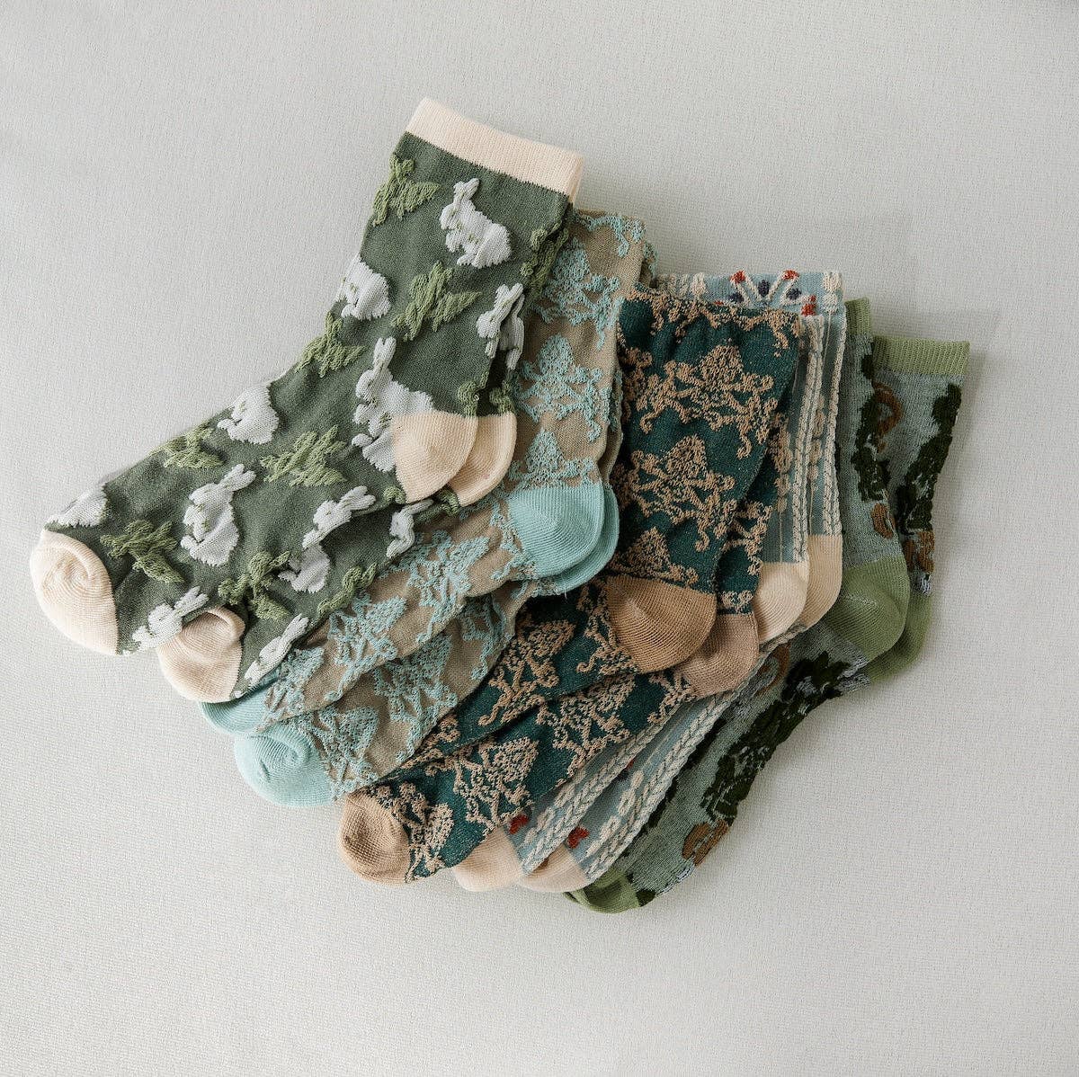Rufia - Retro Embossed Women's Socks