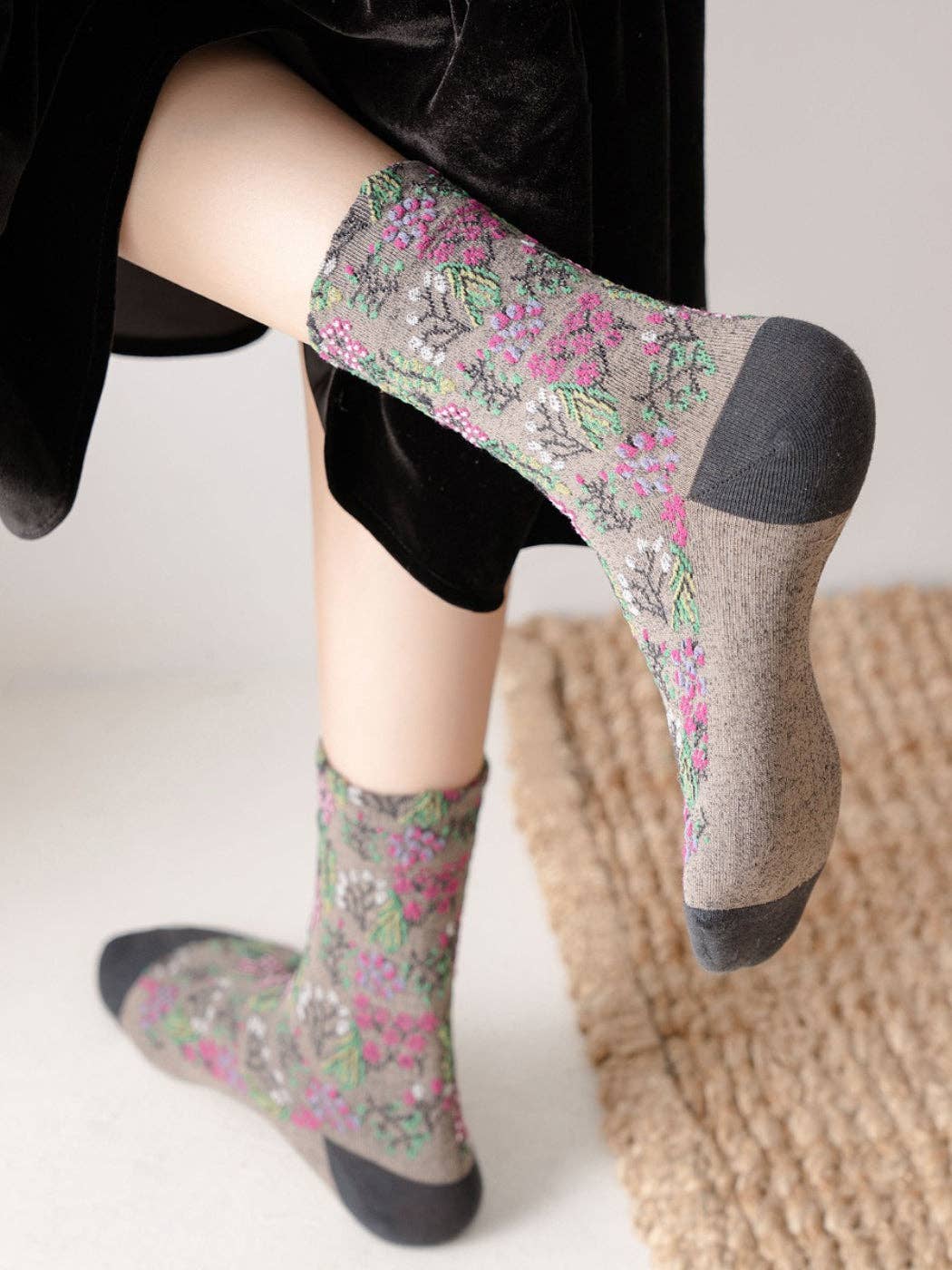 Rufia - Wild Bloom Texture Crew Socks