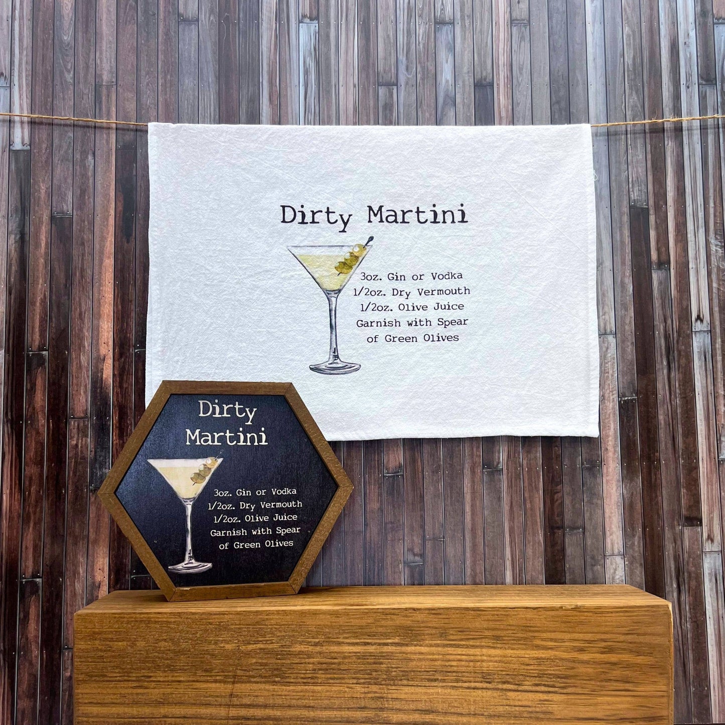 Dirty Martini Cocktail Bar Towel - Driftless Tea Towels