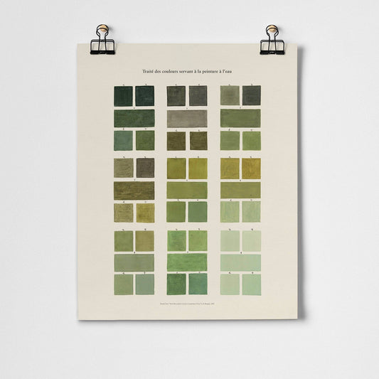 Watercolour Swatches - Green Fine Art Print