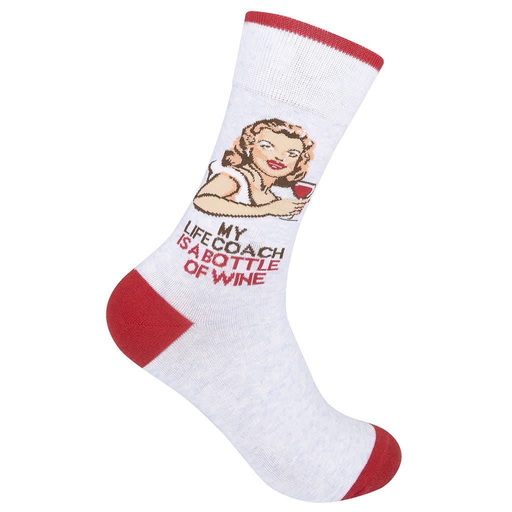My Life Coach Is A Bottle Of Wine Socks