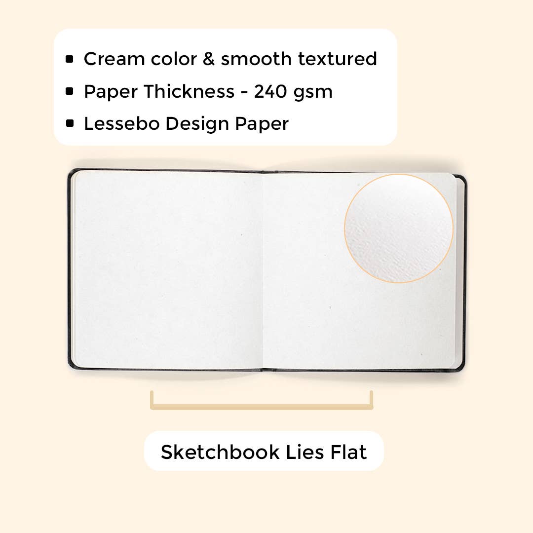 Square Ivory Sketchbook -  240 GSM for Sketching & Coloring