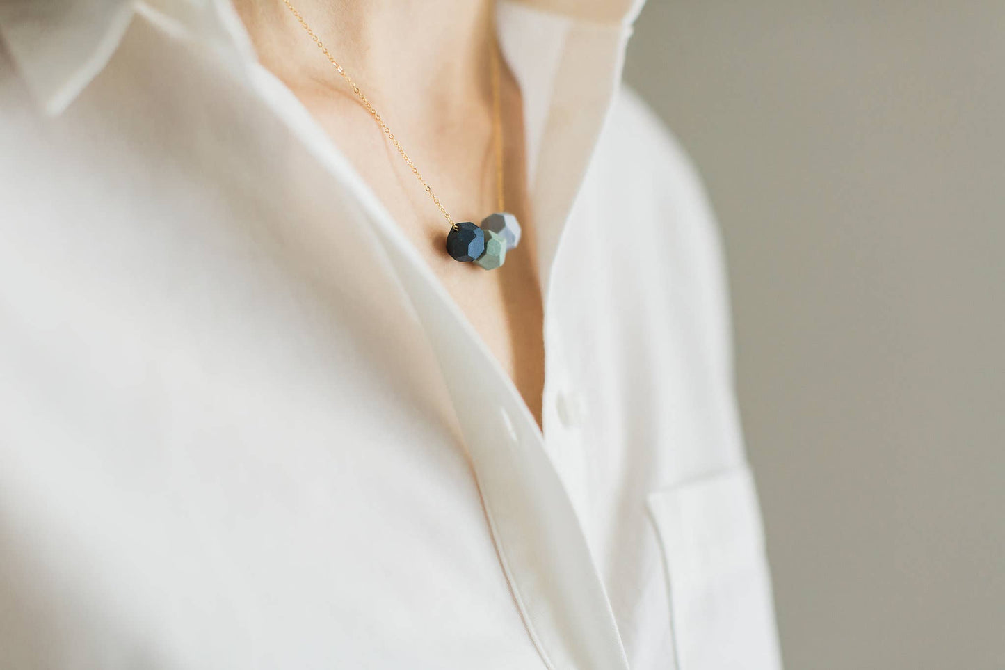 Faceted Cluster Necklace (cool color-way)