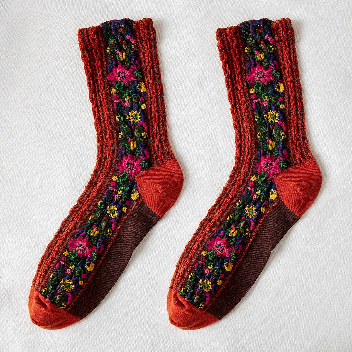 Rufia - Vintage Floral Print Summer Socks