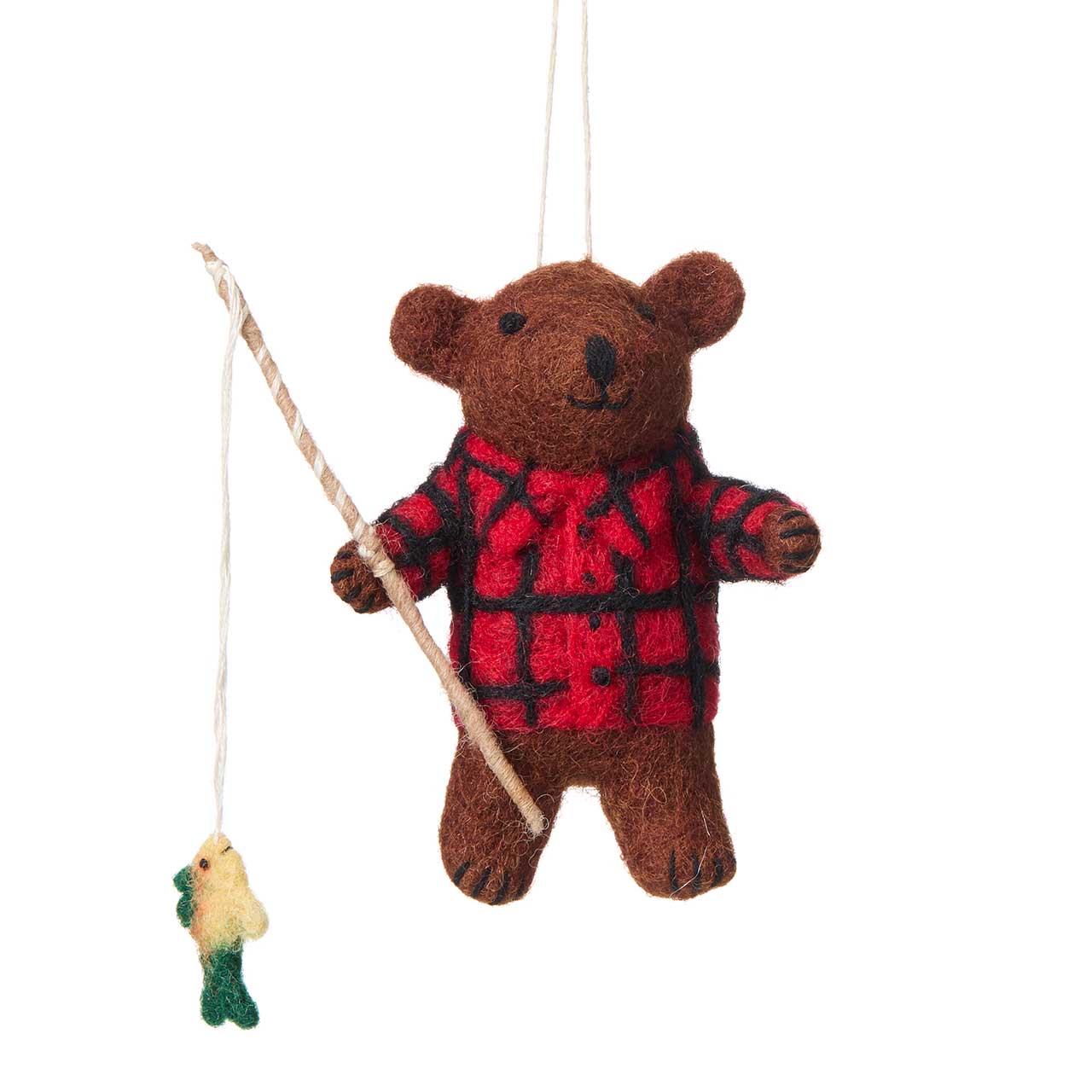 Fishing Bear Christmas Ornament